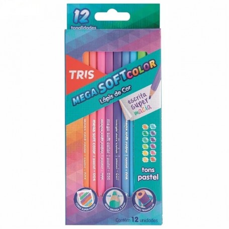 Lápis de Cor TRIS Tons Pasteis Mega Soft Color