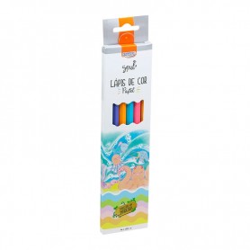 Lápis de cor de madeira 6 cores pastel - sextavado BRW