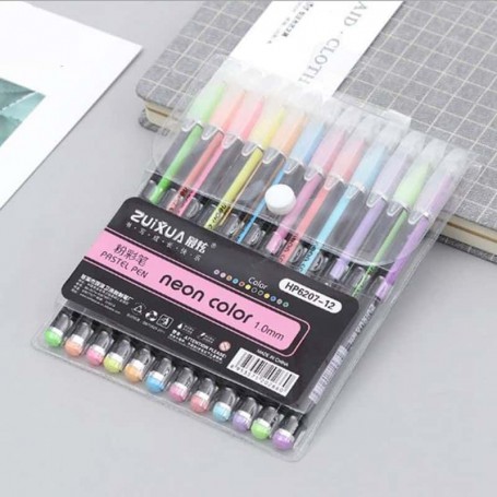 Conjunto de 12 cores de caneta Pastel em gel - Neon Color