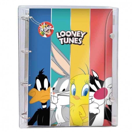 Fichário Universitário Cristal – Looney Tunes + 192 Folhas - DAC