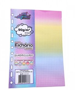 Bloco Refil Fichário Formato Colegial Universal Quadriculado GRADIENT - MERCI