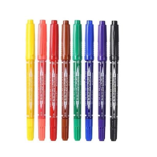 Caneta Permanente colorida com 8 cores e cada uma com 2 pontas - Image 2