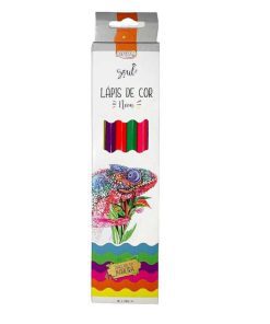 Lápis de cor de madeira 6 cores neon - sextavado BRW