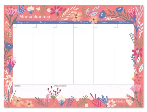 Bloco Planner semanal Primavera - Fina Ideia