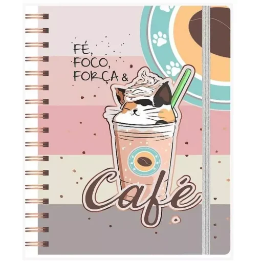 Caderno Colegial Reposicionável - Café - Merci