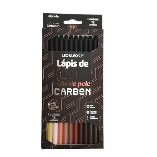 Lápis de cor Carbon Redondo Tons de Pele - Leo&Leo