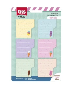 Notas Autoadesivas Sorvetes Holic Fofurice – Cart C/ 6 Blocos x 20 Fls – Tris