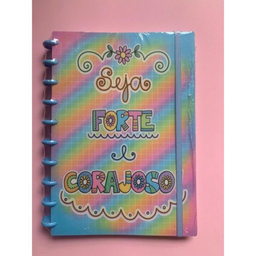 Super Caderno Seja Forte e Corajoso Azul M - Linha Flex - DAFITAR