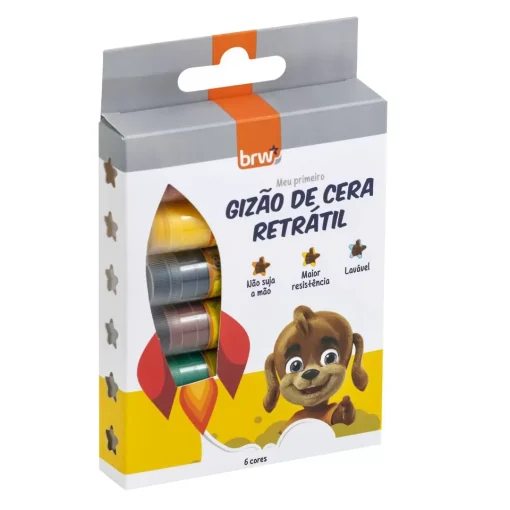 Gizão De Cera Retrátil 6 Cores - Brw