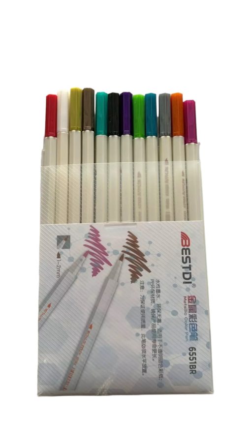 Canetas Brush Metálica - 12 Cores