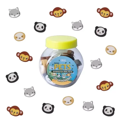 Borracha Mini Pets - Pote com 20 unidades - Tilibra