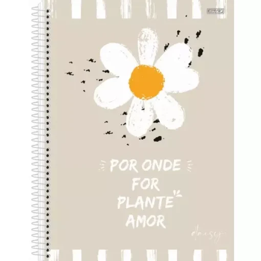Caderno Colegial De 1 Matéria Por Onde For Plante Amor- SD