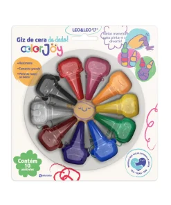 Giz de Cera Encaixa no Dedo Color Joy - Leo&Leo
