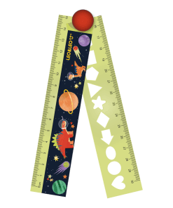 Régua De Plástico Dobrável 15 Cm/30 Cm Dino Space - 1 Und Leo&Leo