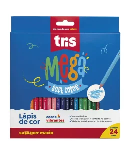 Lápis De Cor Mega Soft Color – 24 Cores – Tris
