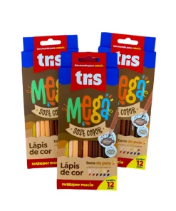 Lápis De Cor 12 Cores Mega Soft Tons De Pele - Tris