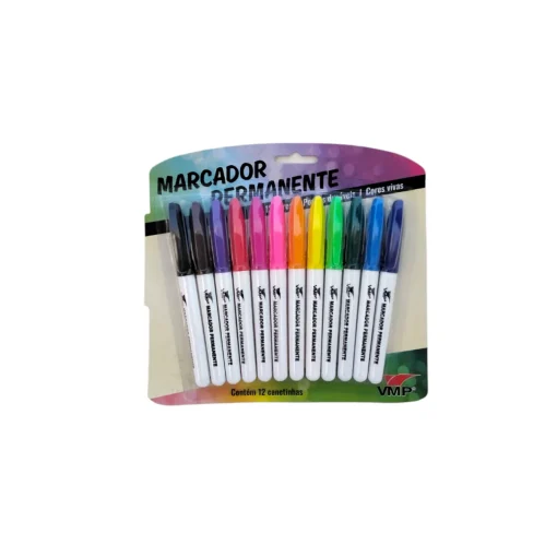 Marcador Permanente 12 cores - VMP