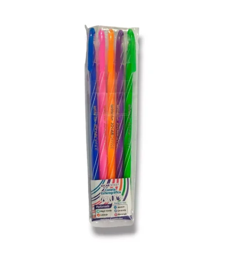 Caneta Esferográfica Wow Fun Perfumada 0.7 mm 5 Cores - Jocar Office