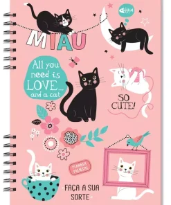 Planner Compacto mensal Gatos - Fina Ideia
