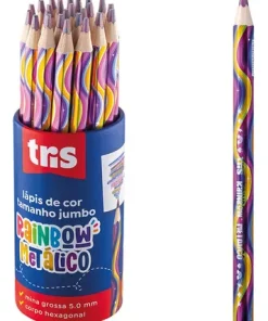 Lápis De Cor Jumbo Rainbow – Mina Multicolorida Metálica - Tris