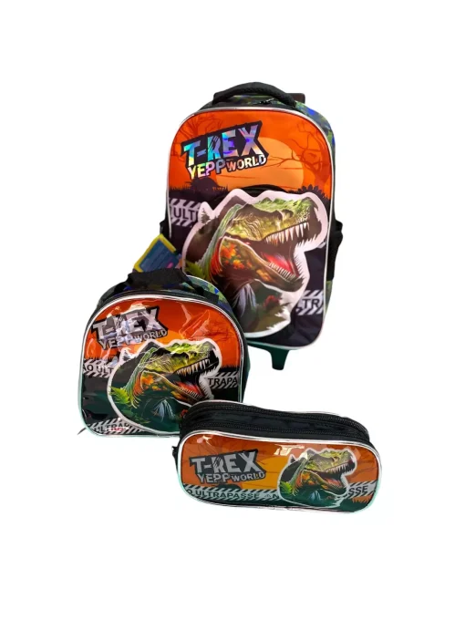 Kit Mochila com lancheira e estojo T-Rex - Yepp