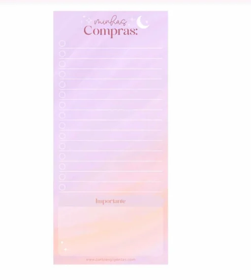 Notepad Magnético Linha Brisa - Cartões Gigantes