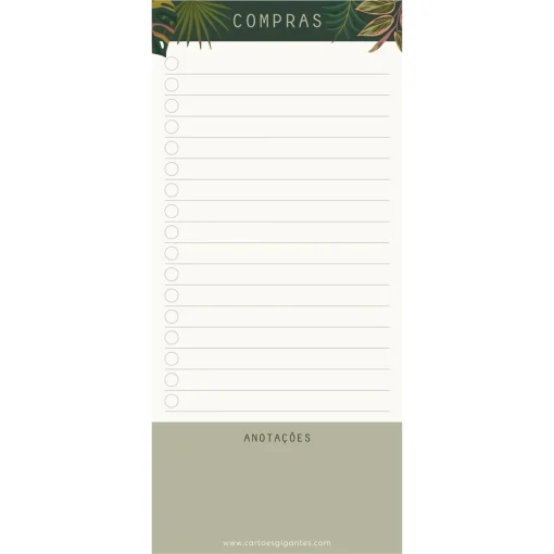 Notepad Magnético Linha Folhas - Cartões Gigantes
