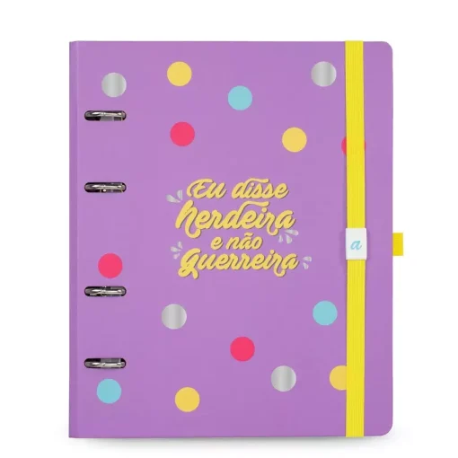 Caderno Ultra Elástico Argolado Lilás Coleção Meu Apartamentinho - Ótima