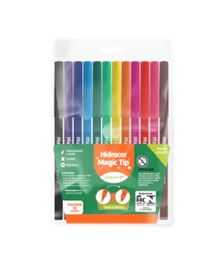 Canetinha Hidrográfica 12 Cores Magic Tip Ponta Sobe e Desce - Leo&Leo