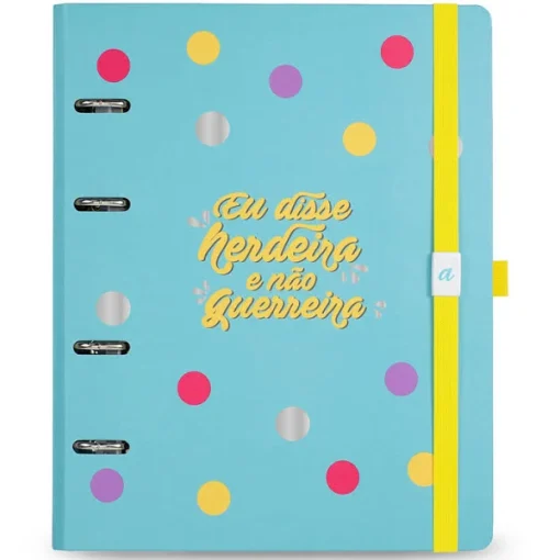 Caderno Ultra Elástico Argolado Azul Coleção Meu Apartamentinho - Ótima