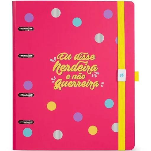 Caderno Ultra Elástico Argolado Rosa Coleção Meu Apartamentinho - Ótima
