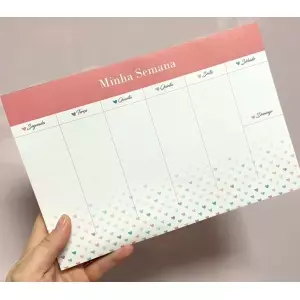 Bloco de Planner de mesa Semanal - BRW