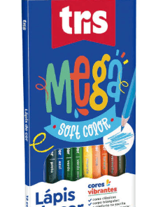 Lápis de cor 12 cores Soft color - Tris