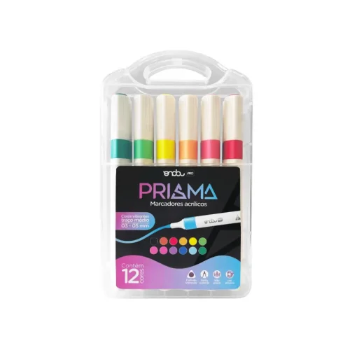 Marcadores Acrílicos 12 Cores Prisma - Onda