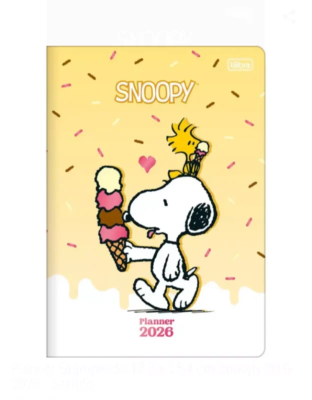 Planner Grampeado Snoopy 2026 - Tilibra