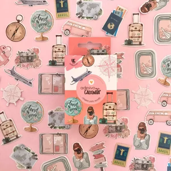 Adesivi na Caixinha Viagem pelo Mundo - Boendia