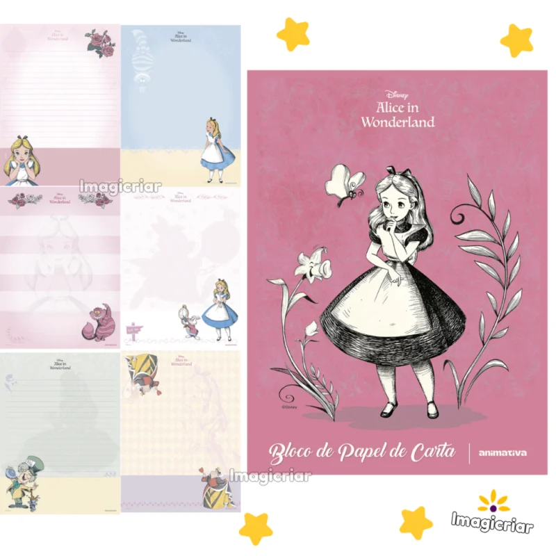 Bloco de Papel de Cartas Alice - Animativa