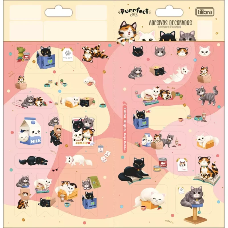Adesivos Decorados Purrfect Cats - Tilibra