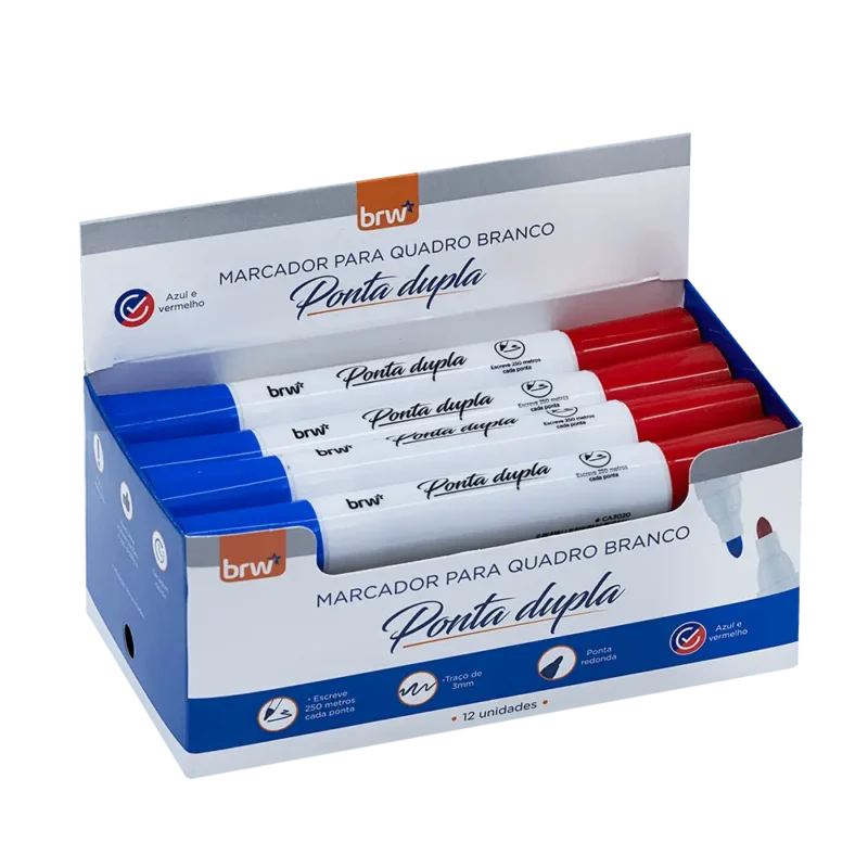 Marcador para quadro branco Vermelho e Azul - Brw