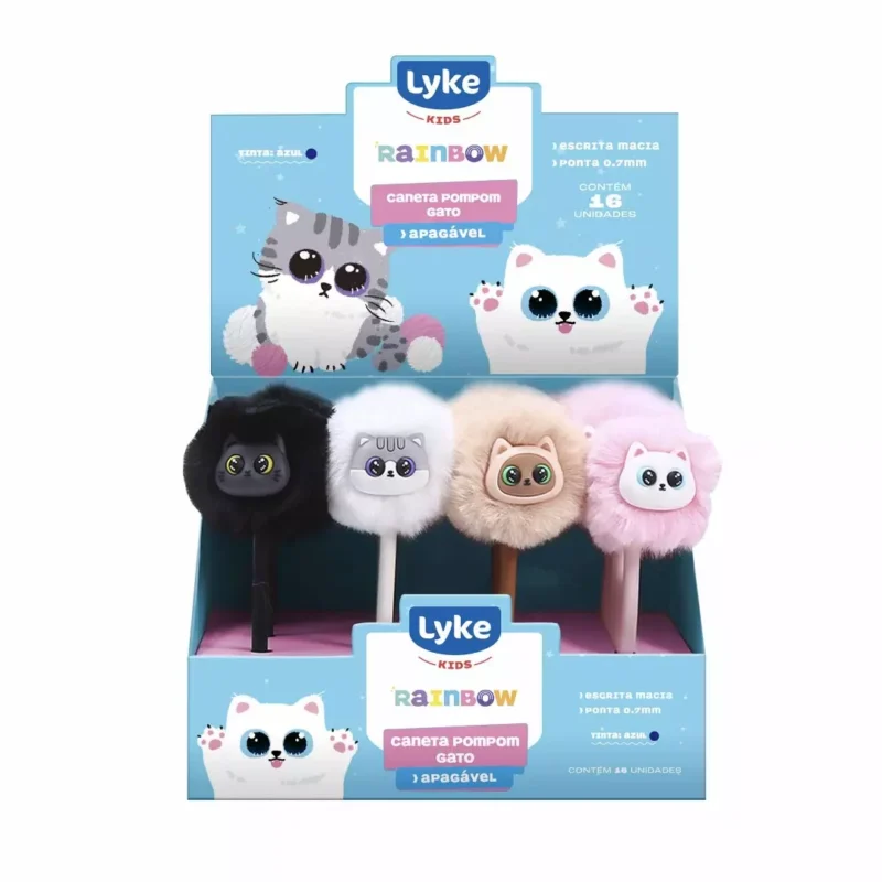 Caneta gel Pompom Gato - Lyke
