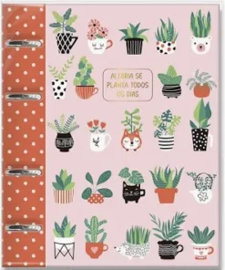 Caderno argolado colegial Plantinhas - Finaideia
